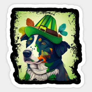 Colorful Lady Dog Ready For St. Patrick's Day Dog Lover Sticker